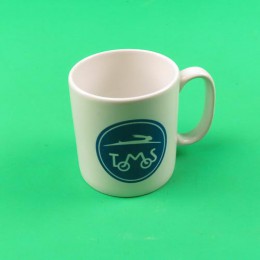Coffee mug cup with TOMOS logo