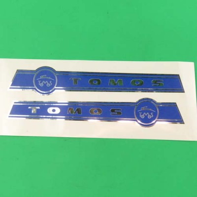Sticker set chrome / blue Tomos